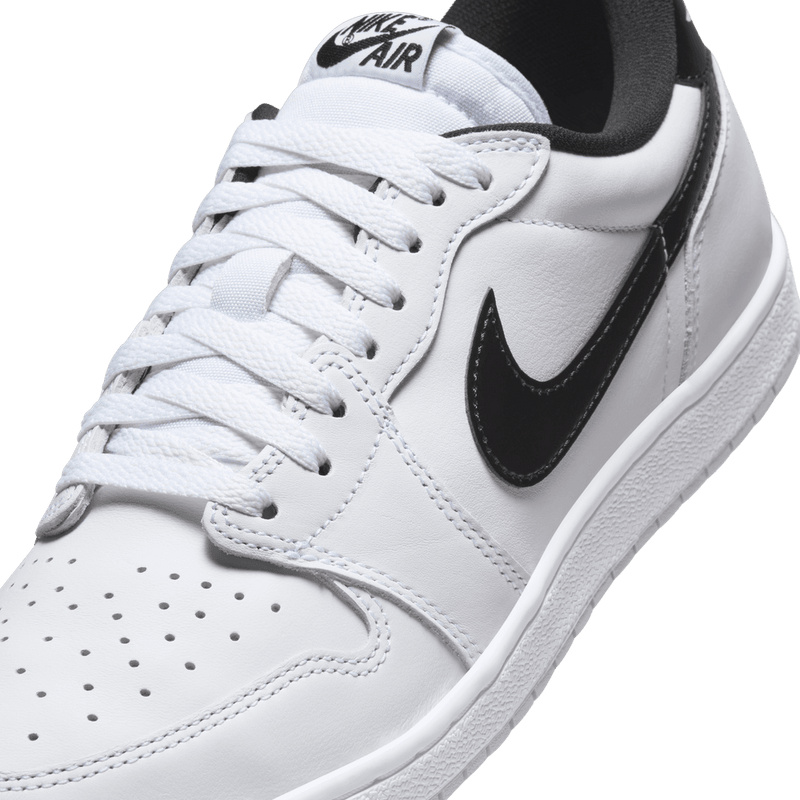 Jordan 1 white black swoosh best sale