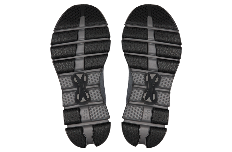 On Cloud X 4 AD Stone/Black running shoe featuring advanced mesh upper, sleek silhouette, and stylish stone and black colorway.