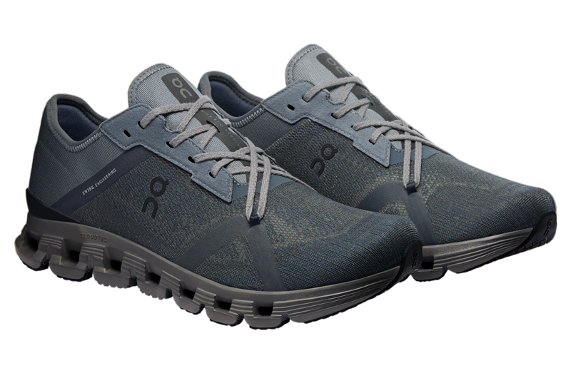 On Cloud X 4 AD Stone/Black running shoe featuring advanced mesh upper, sleek silhouette, and stylish stone and black colorway.