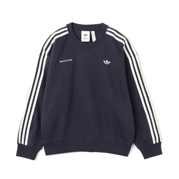 Sporty & Rich x adidas sweatshirt in soft cotton with a slim fit, ribbed cuffs, hem, and crew neck for a classic, comfortable style.