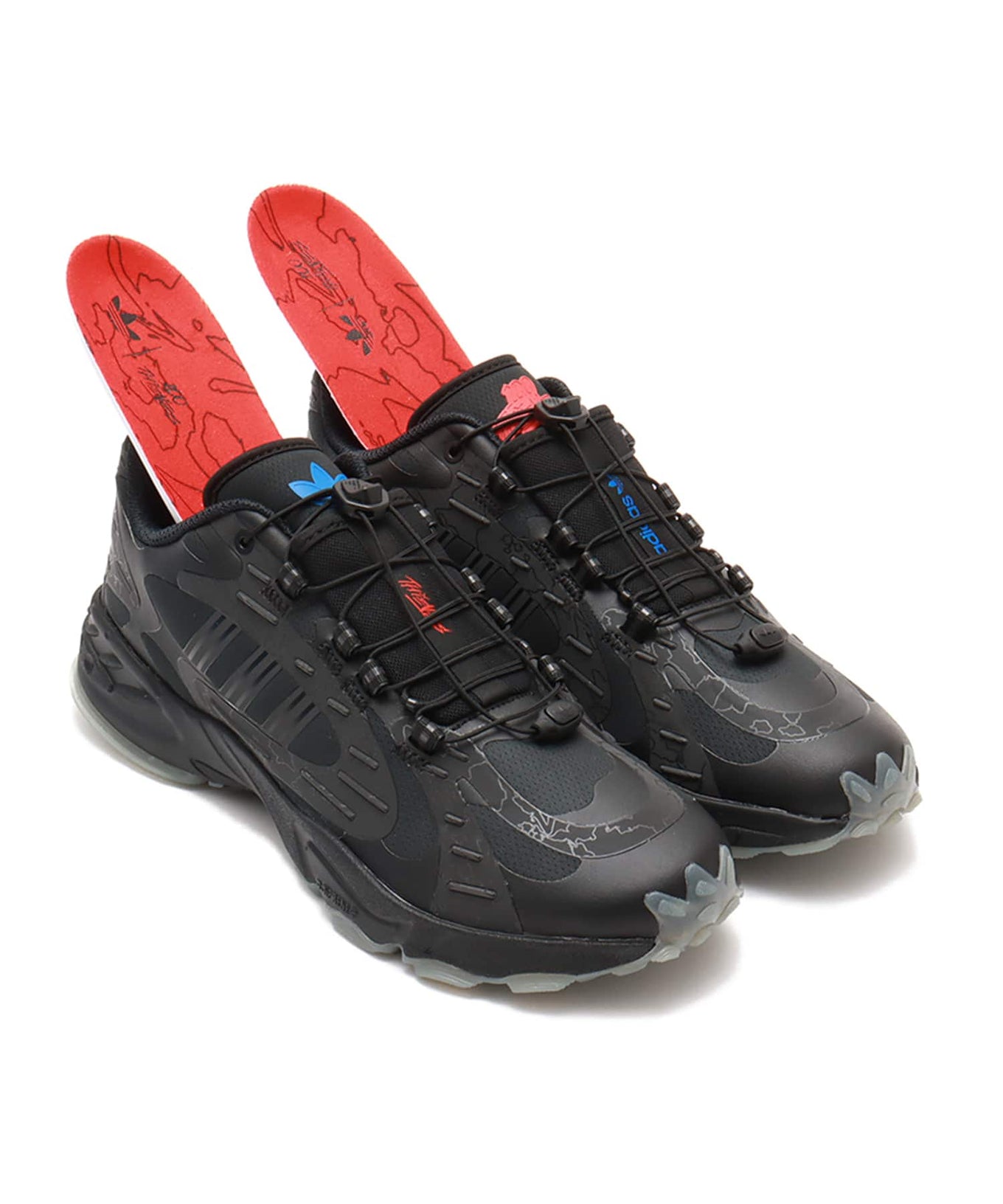 adidas x 100 Thieves Savage shoes with reflective geo-camo, speed lacing, welded TPU overlays, and dual branding