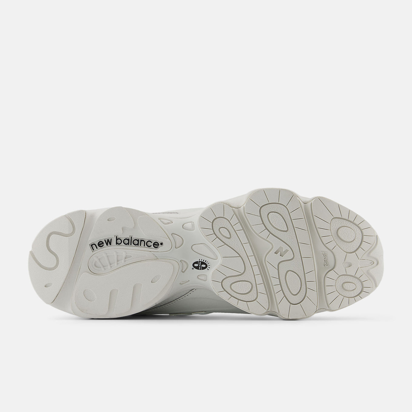 Reissued 1000 sneaker with a futuristic design, mesh underlays, leather overlays, and ABZORB cushioning for comfort and support.