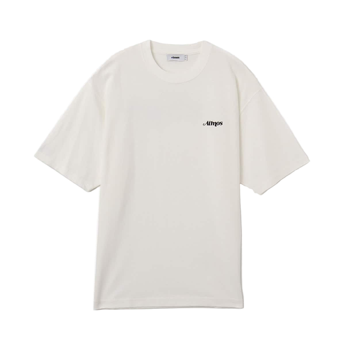 Vintage-style short-sleeved T-shirt with textured jersey fabric, open-end yarn, and flocked atmos motif on the front and back. Sand-washed finish for a retro appearance.


