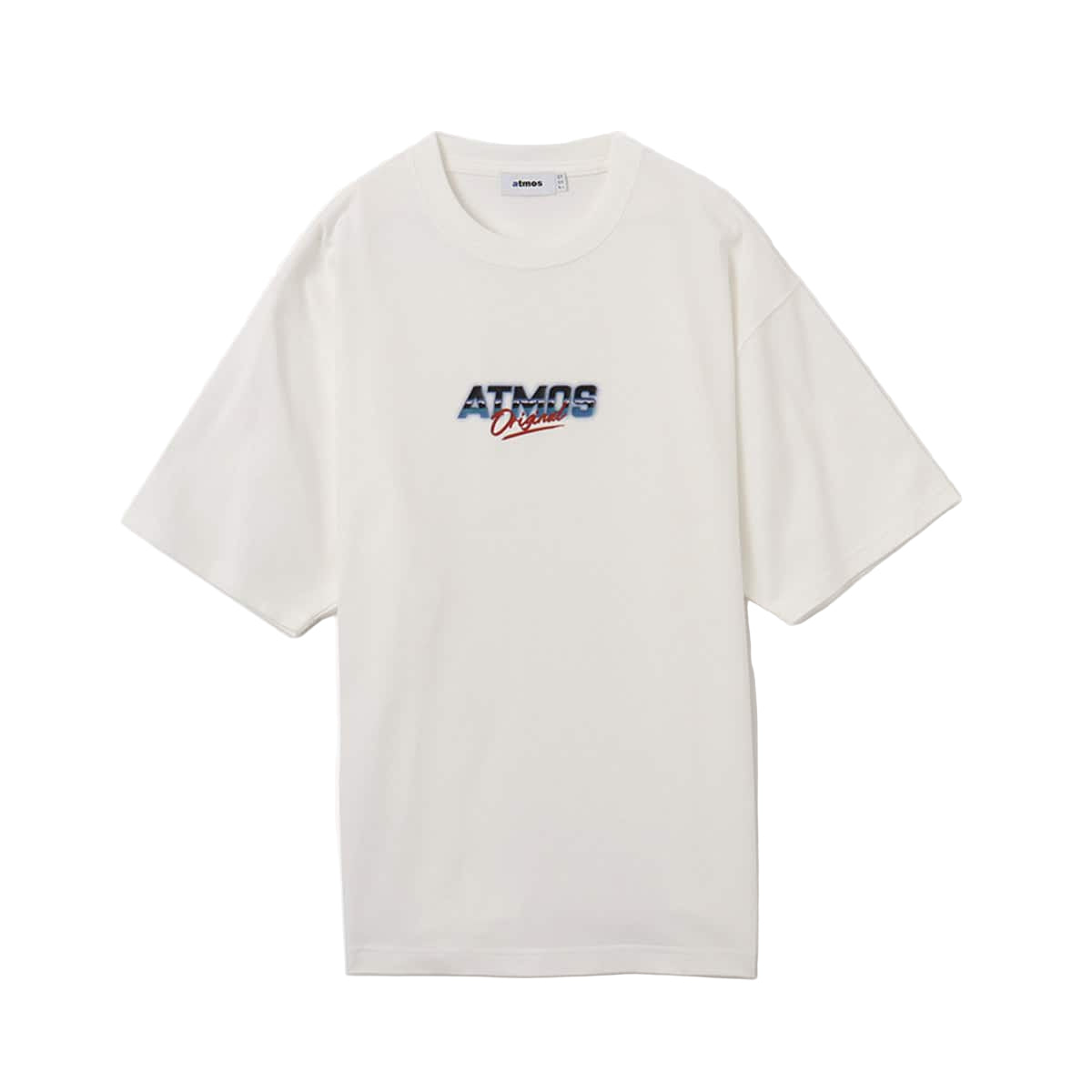 Short-sleeve T-shirt with a textured jersey fabric and a 1990s-inspired electronics graphic design, featuring inkjet and gel printing techniques. 