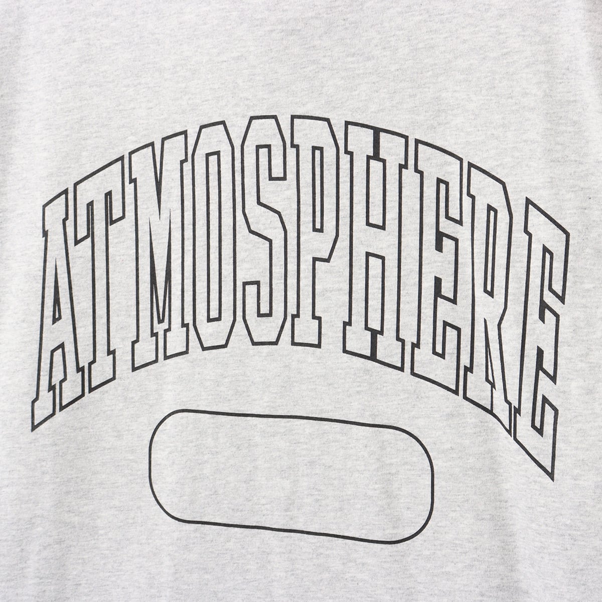 ATMOSPHERE logo short-sleeved T-shirt with vintage black finish and blue pistag at left hem