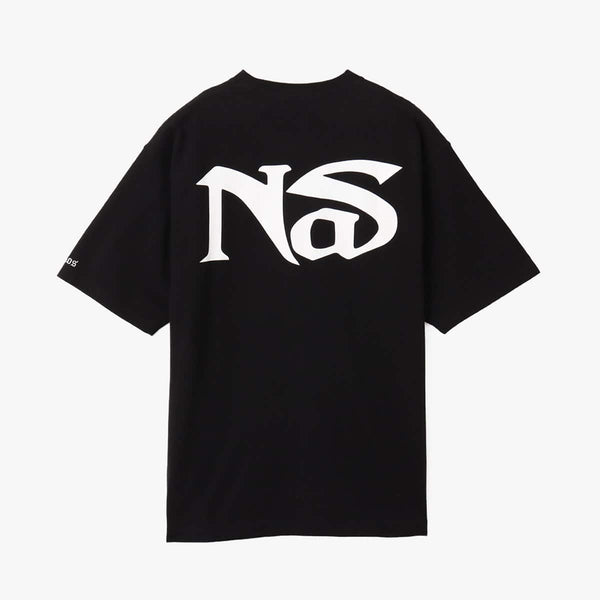 Nas x atmos "NY State of Mind" T-shirt featuring the track title on the front and a bold NAS logo on the back, commemorating Nas's 30th anniversary and Japan tour.


