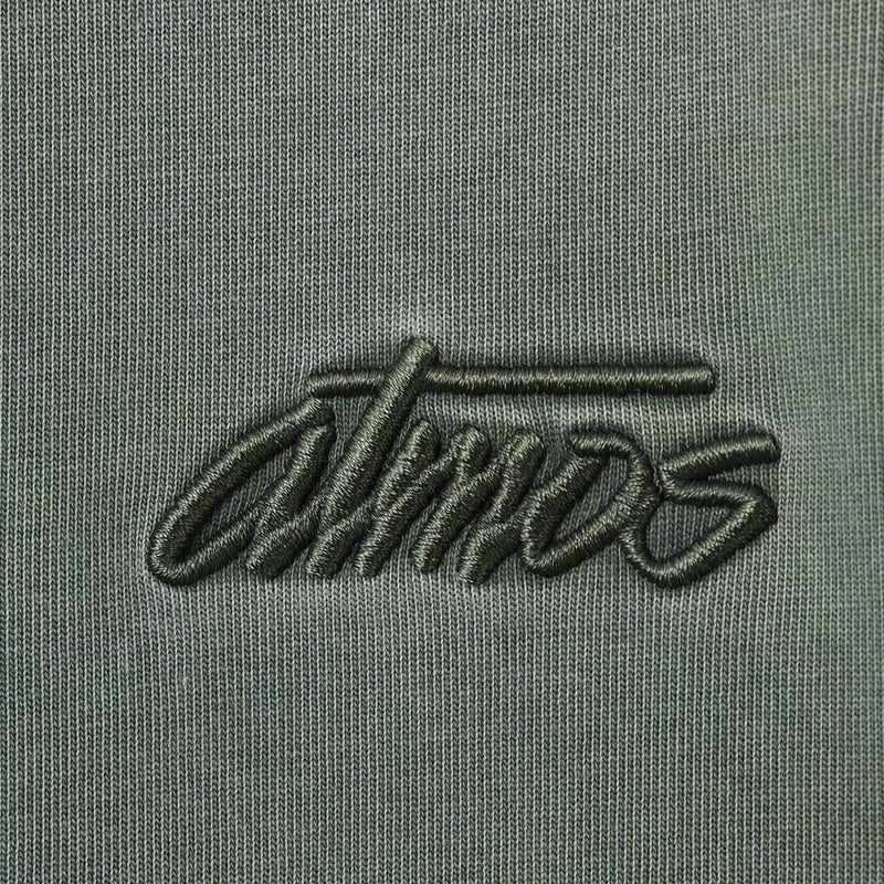 Atmos short-sleeved T-shirt in jersey fabric with open-end yarn, pigmented for a vintage appearance, and embroidered atmos logo on the left chest.