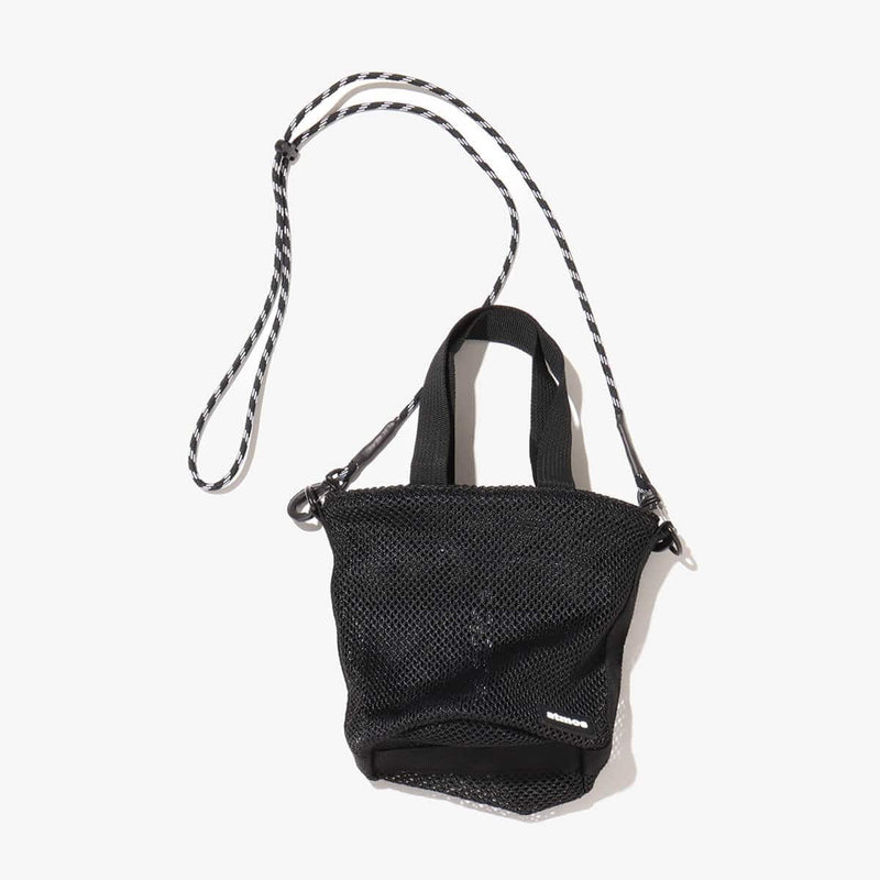 Summer Mesh Drawstring Bag with Black and White Paracord, Ideal for Essentials and Outdoor Activities