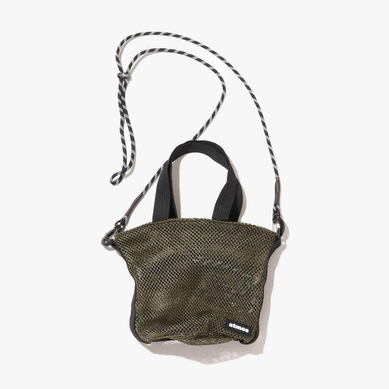 Summer Mesh Drawstring Bag with Black and White Paracord, Ideal for Essentials and Outdoor Activities