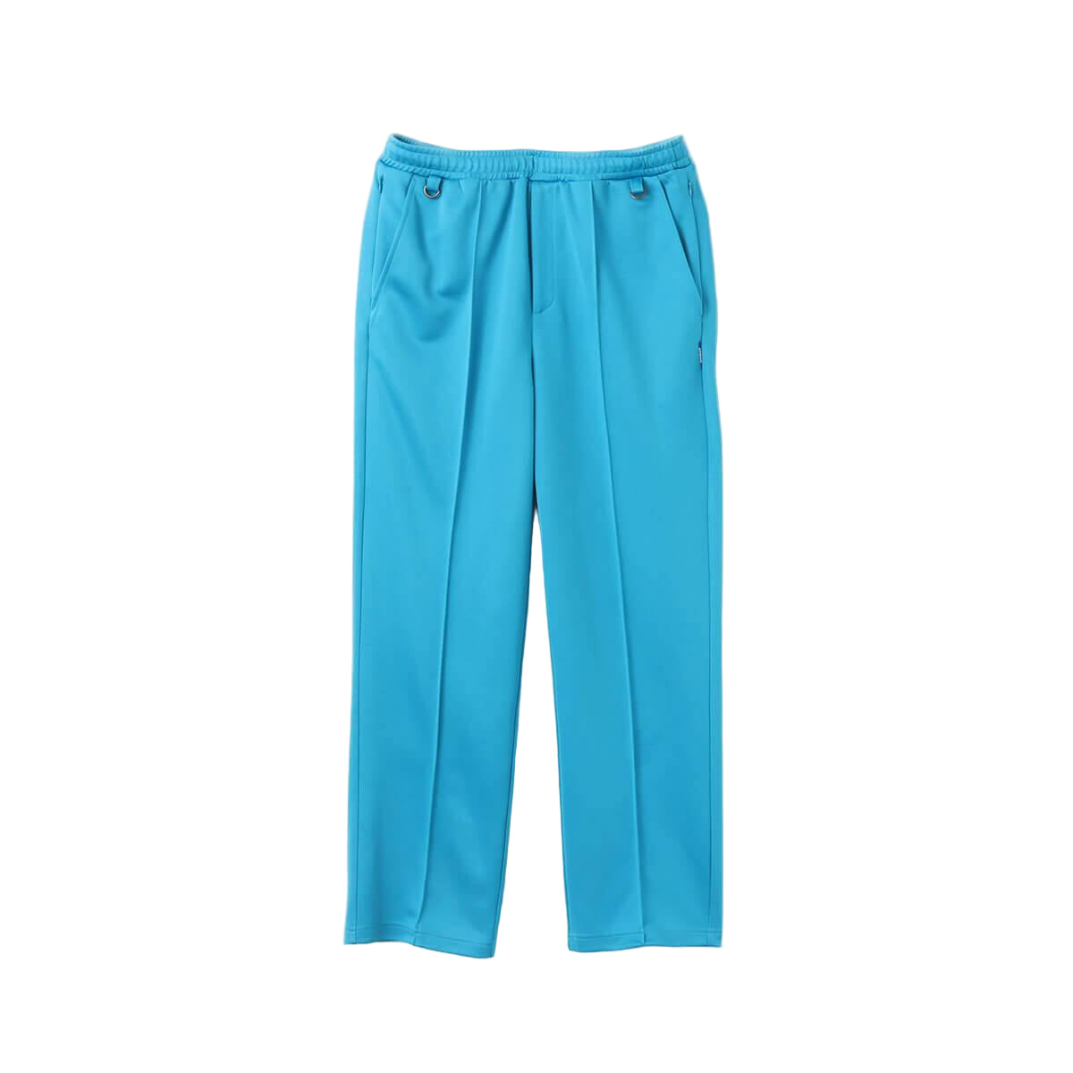 Men’s pin tuck trouser pants in Japanese Toray jersey with elastic waistband, bias pockets, and zippered back pocket