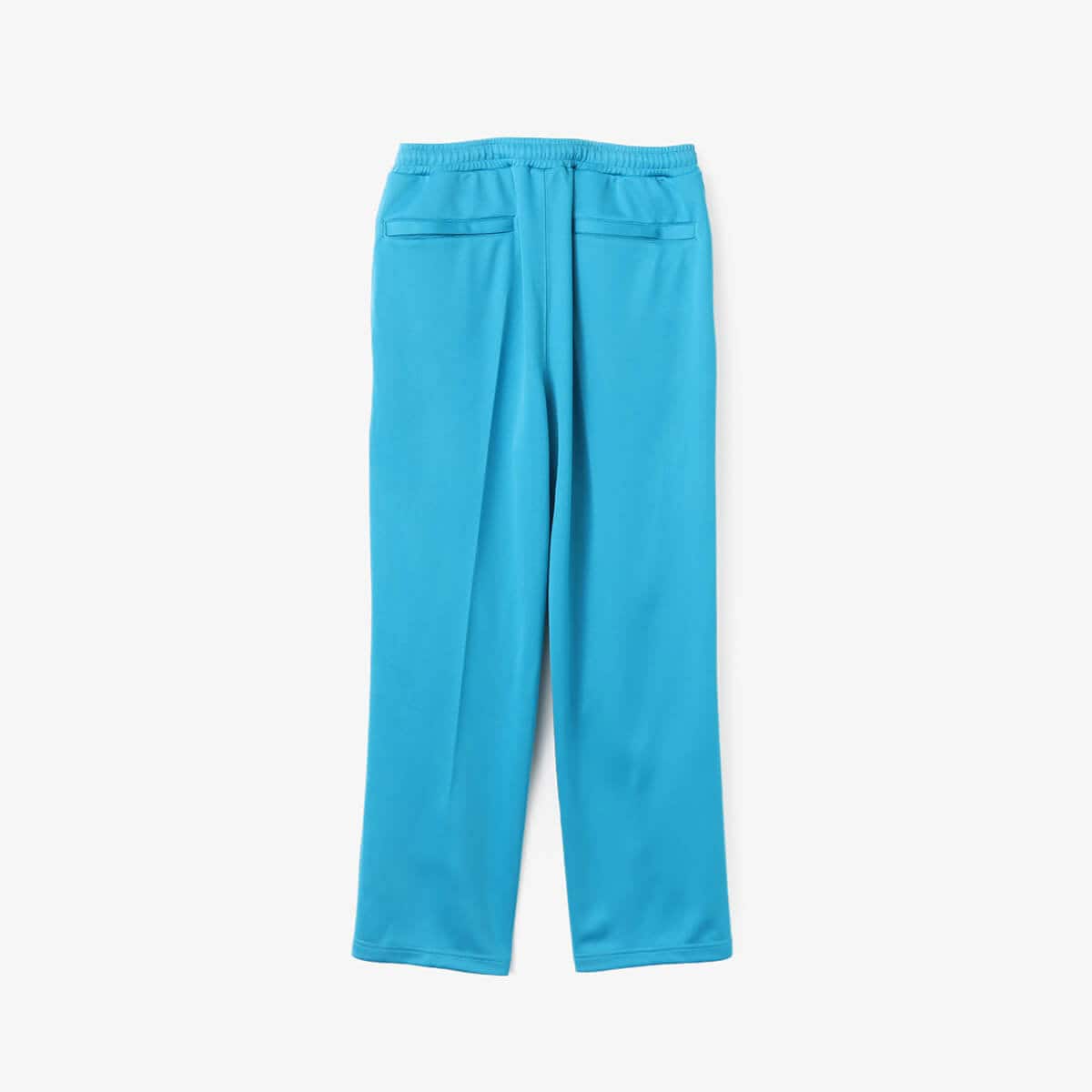 Men’s pin tuck trouser pants in Japanese Toray jersey with elastic waistband, bias pockets, and zippered back pocket