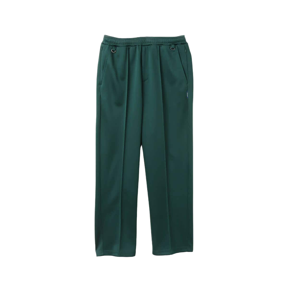 Men’s pin tuck trouser pants in Japanese Toray jersey with elastic waistband, bias pockets, and zippered back pocket
