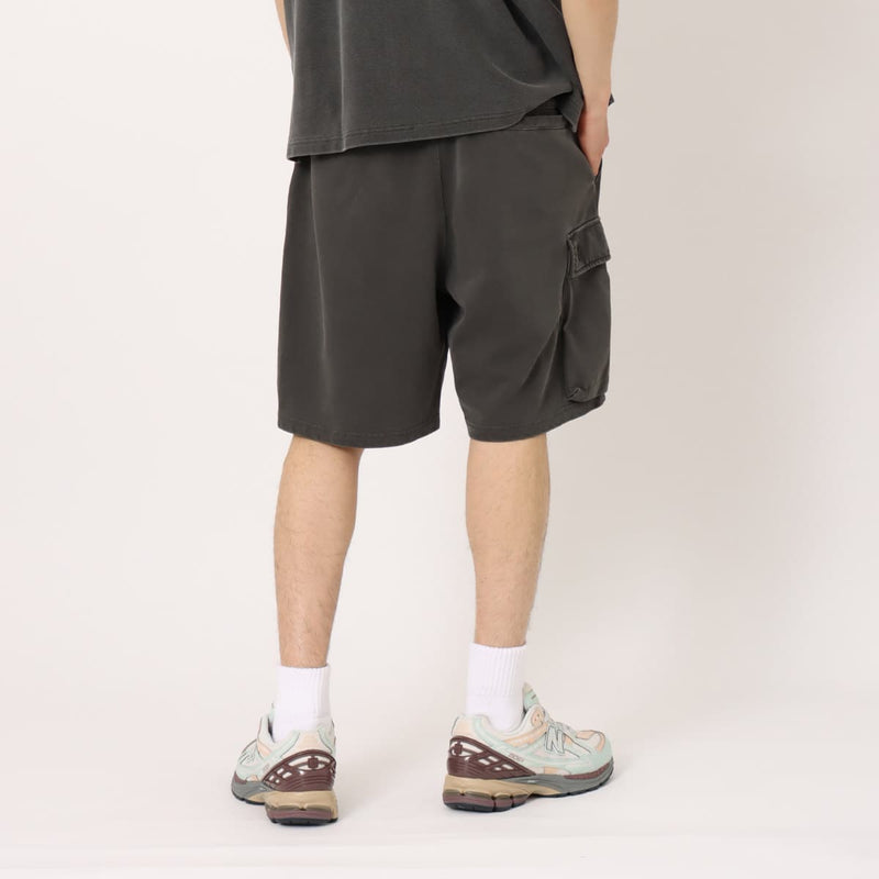 Vintage-style Pigment Dyed Cargo Shorts in Heavyweight Cotton with D-Ring Detail