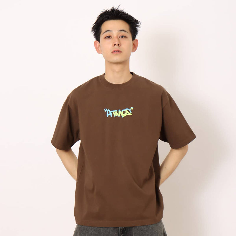 Neon Foam Printed Atmos Logo T-Shirt in 9oz Firm Jersey Cotton, Breathable and Comfortable