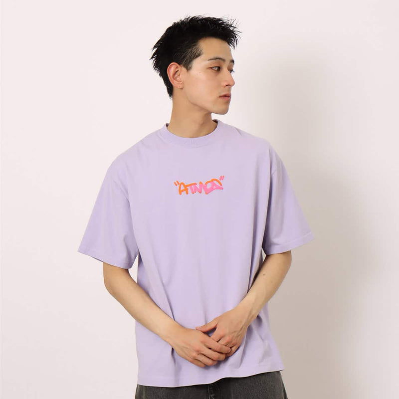 Neon Foam Printed Atmos Logo T-Shirt in 9oz Firm Jersey Cotton, Breathable and Comfortable