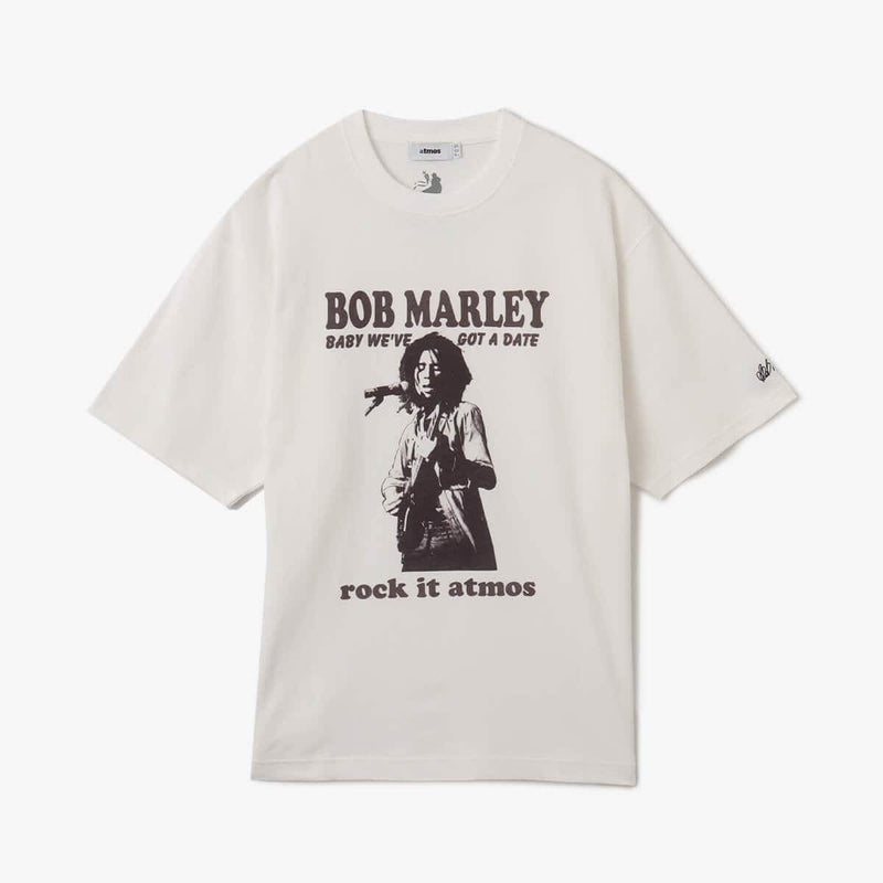 Special edition T-shirt celebrating Bob Marley’s biopic "Bob Marley: ONE LOVE," featuring a two-tone graphic inspired by the album Catch a Fire, atmos tag, ZION ROOTSWEAR logo, and Bob Marley’s signature embroidered on the left sleeve.


