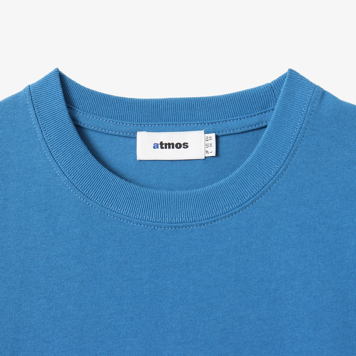 Short-sleeved cotton T-shirt with rubber atmos logo on chest and large foam-printed logo on the back