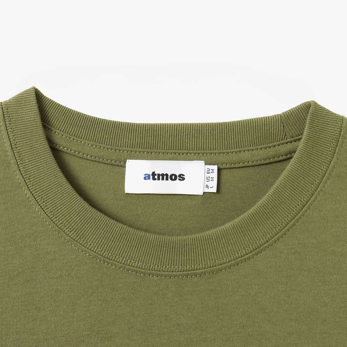 Short-sleeved cotton T-shirt with rubber atmos logo on chest and large foam-printed logo on the back