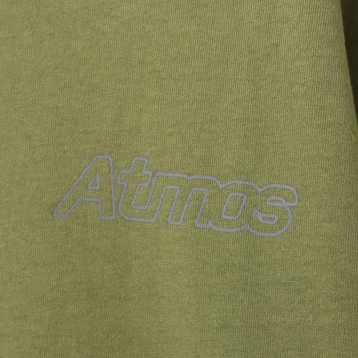 Short-sleeved cotton T-shirt with rubber atmos logo on chest and large foam-printed logo on the back