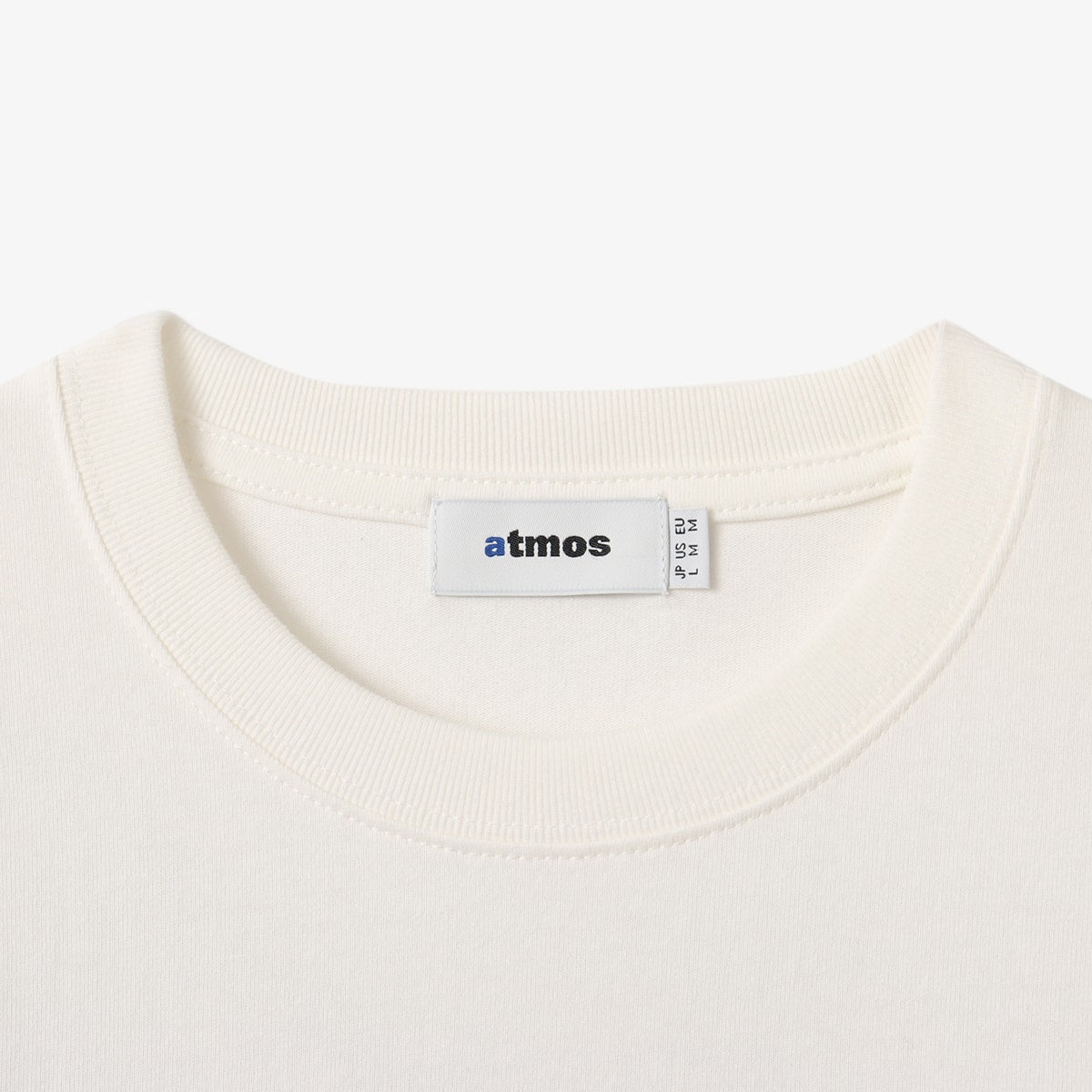 Short-sleeved cotton T-shirt with rubber atmos logo on chest and large foam-printed logo on the back