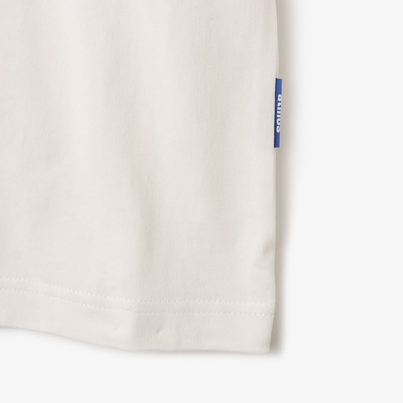 Short-sleeved cotton T-shirt with rubber atmos logo on chest and large foam-printed logo on the back