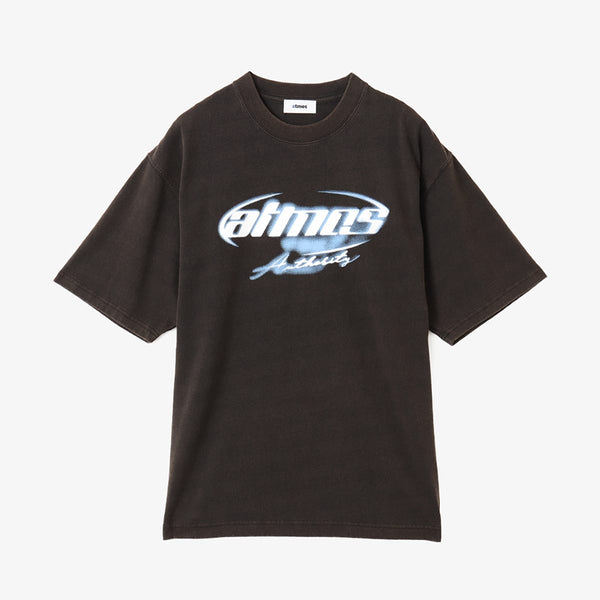 Short-sleeve T-shirt with front spray-style rubber graphic print in 100% cotton.