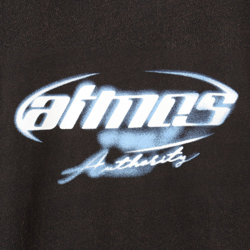 Short-sleeve T-shirt with front spray-style rubber graphic print in 100% cotton.