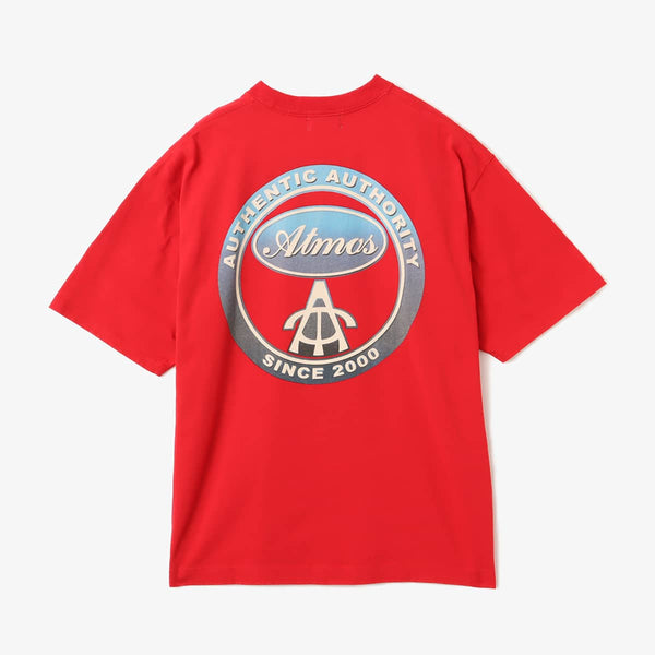 Short-sleeve cotton T-shirt with faded front and back motif and vintage-style one-wash finish.