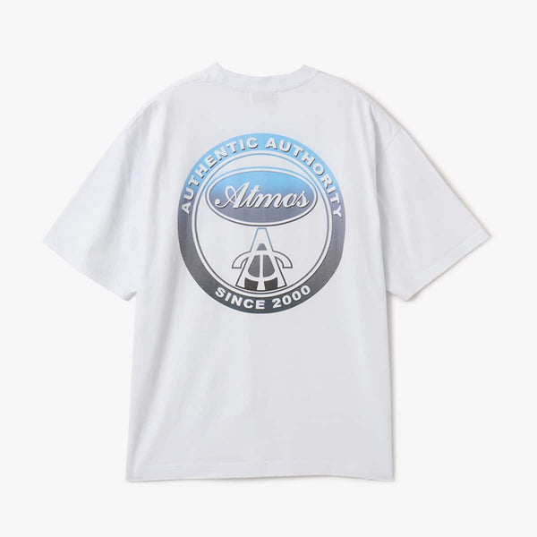 Short-sleeve cotton T-shirt with faded front and back motif and vintage-style one-wash finish.