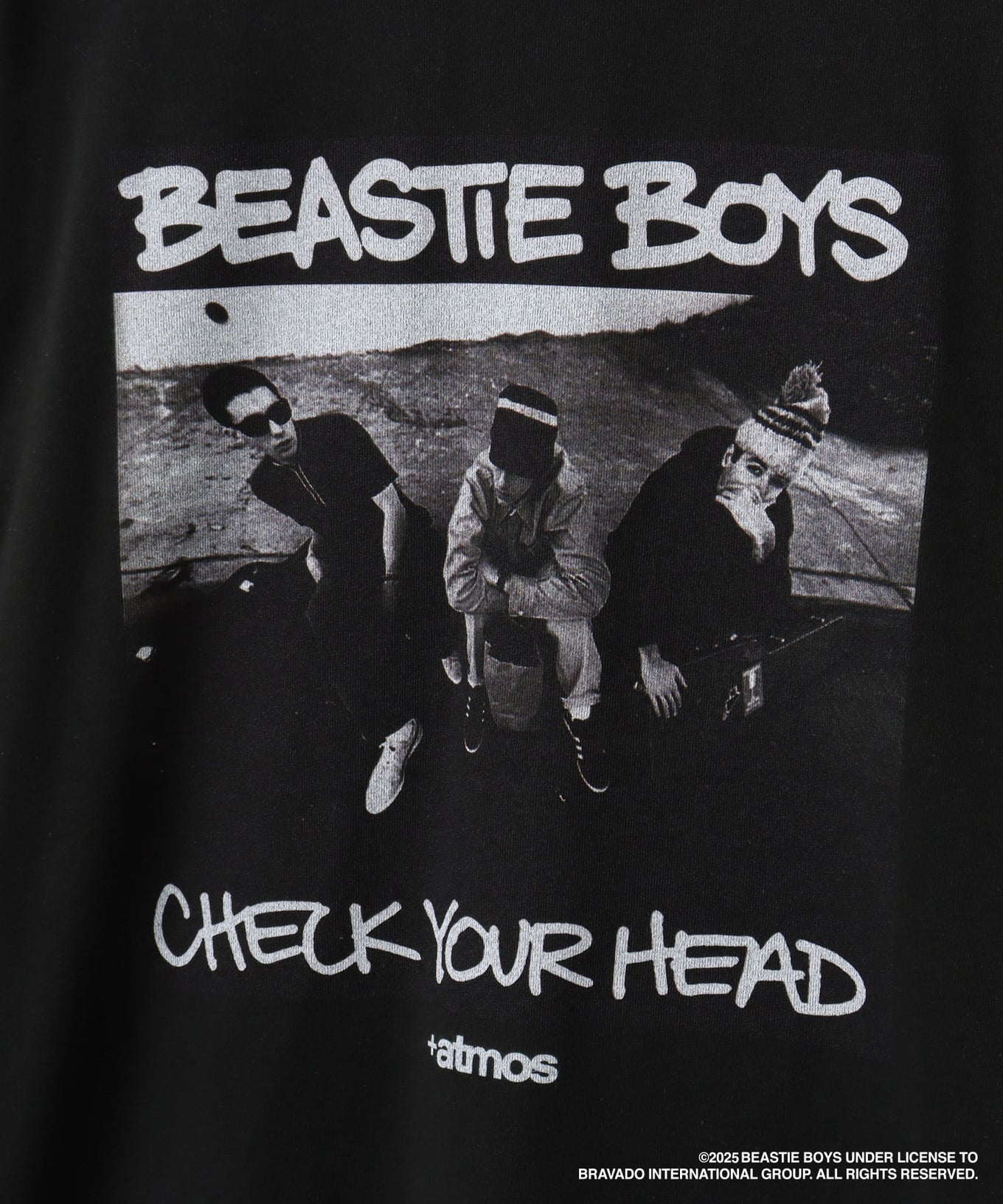 atmos x Beastie Boys 25th Anniversary "Check Your Head" T-shirt with bold front album artwork and Brooklyn Dust Music design on the back.