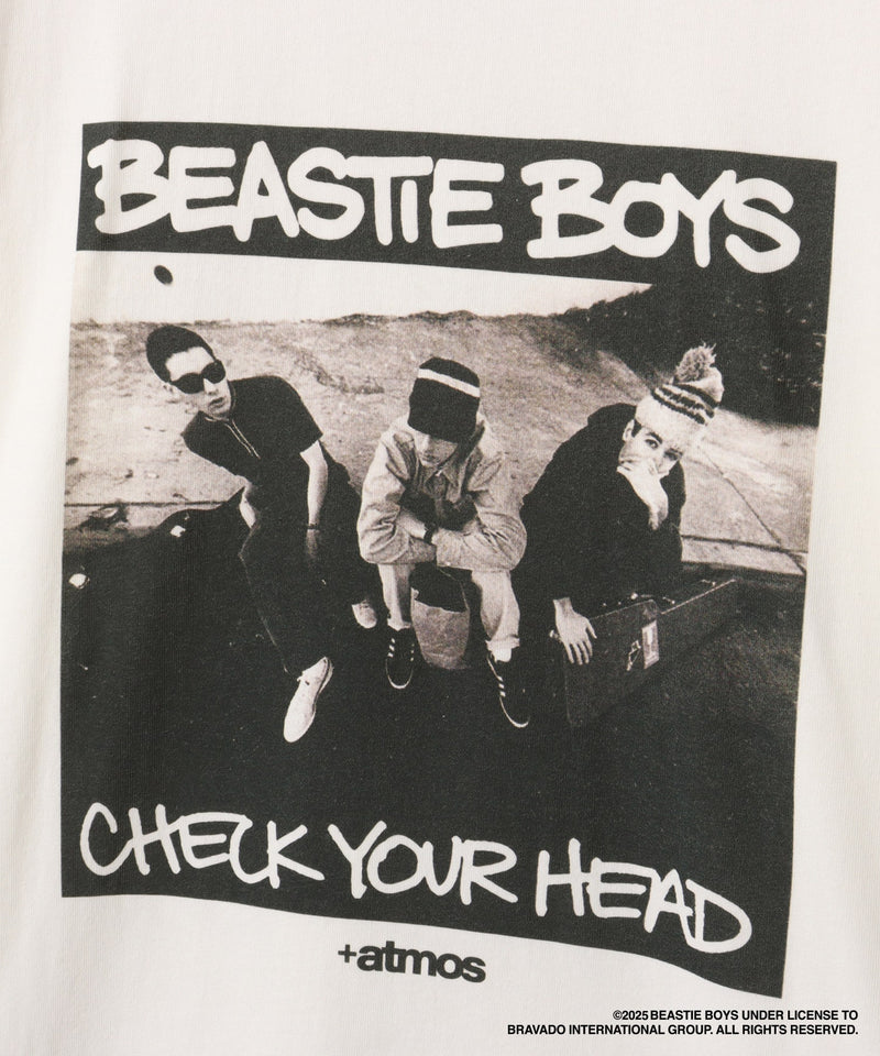 atmos x Beastie Boys 25th Anniversary "Check Your Head" T-shirt with bold front album artwork and Brooklyn Dust Music design on the back.