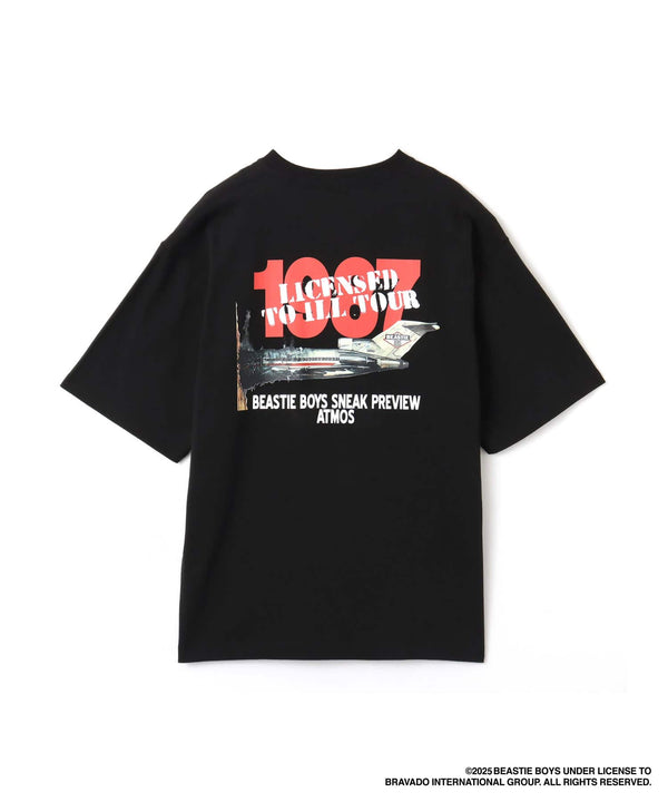 atmos x Beastie Boys short-sleeve T-shirt with Licensed to Ill Tour flyer graphics and Eric Haze’s iconic logo.