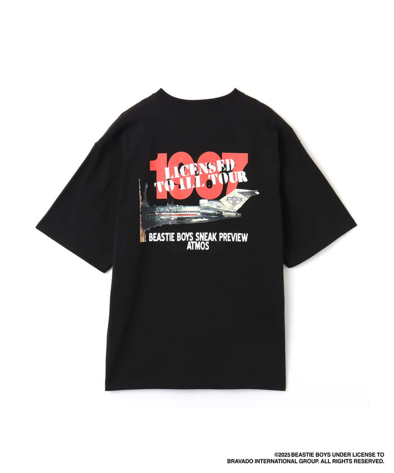 atmos x Beastie Boys short-sleeve T-shirt with Licensed to Ill Tour flyer graphics and Eric Haze’s iconic logo.