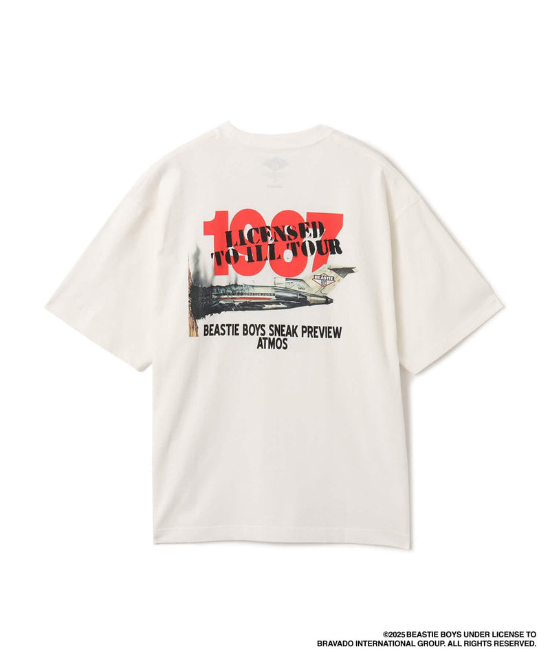 atmos x Beastie Boys short-sleeve T-shirt with Licensed to Ill Tour flyer graphics and Eric Haze’s iconic logo.