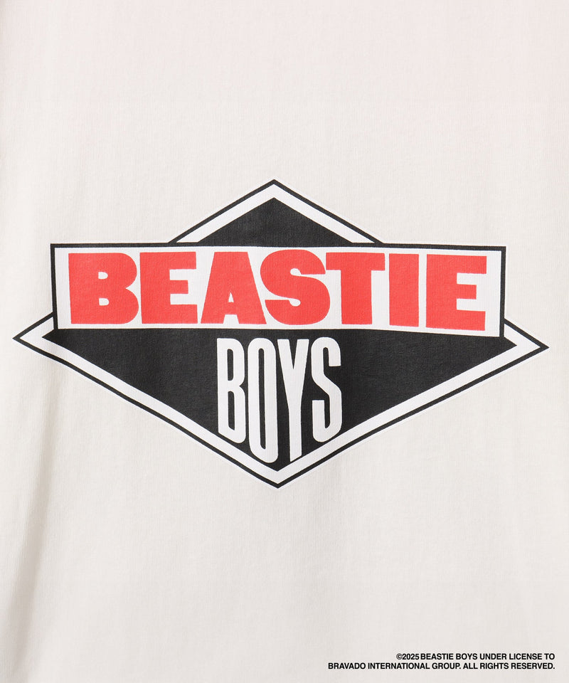 atmos x Beastie Boys short-sleeve T-shirt with Licensed to Ill Tour flyer graphics and Eric Haze’s iconic logo.