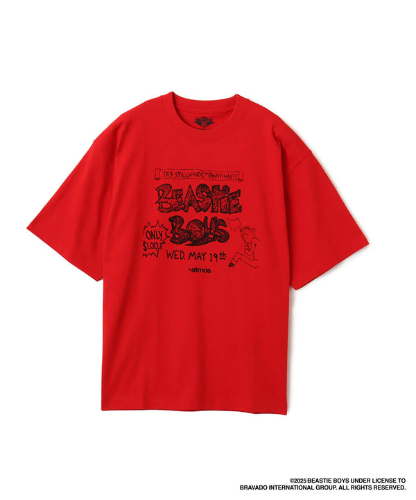 atmos x Beastie Boys T-shirt with early hardcore punk flyer graphic and colored body design.