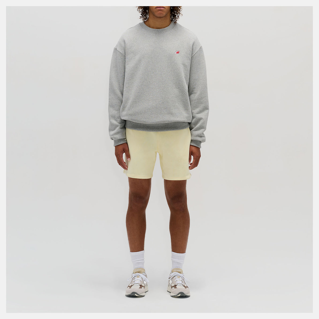 MADE in USA Crew sweatshirt made from heavyweight French terry with ribbed cuffs, hem, and embroidered patch logo.