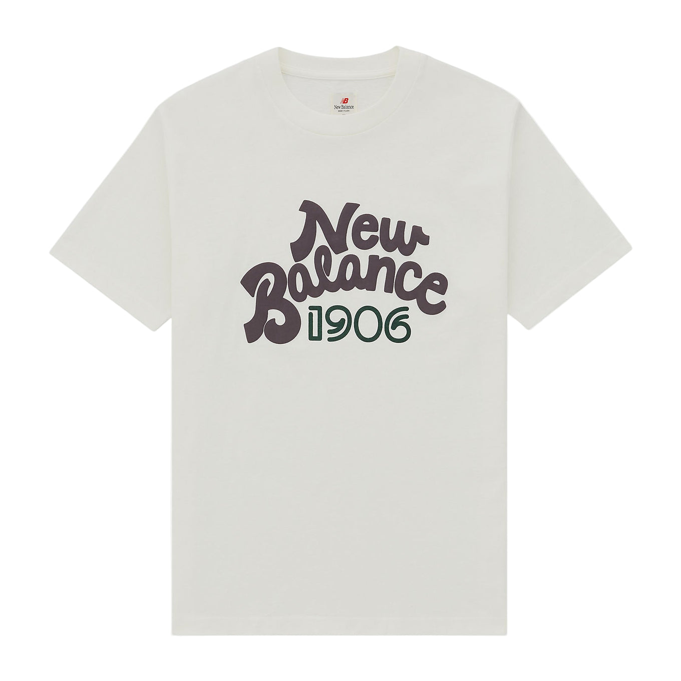 Made in USA New Balance Graphic T-Shirt featuring script wordmark and puff print 1906 graphic, Fall/Winter '24 collection.