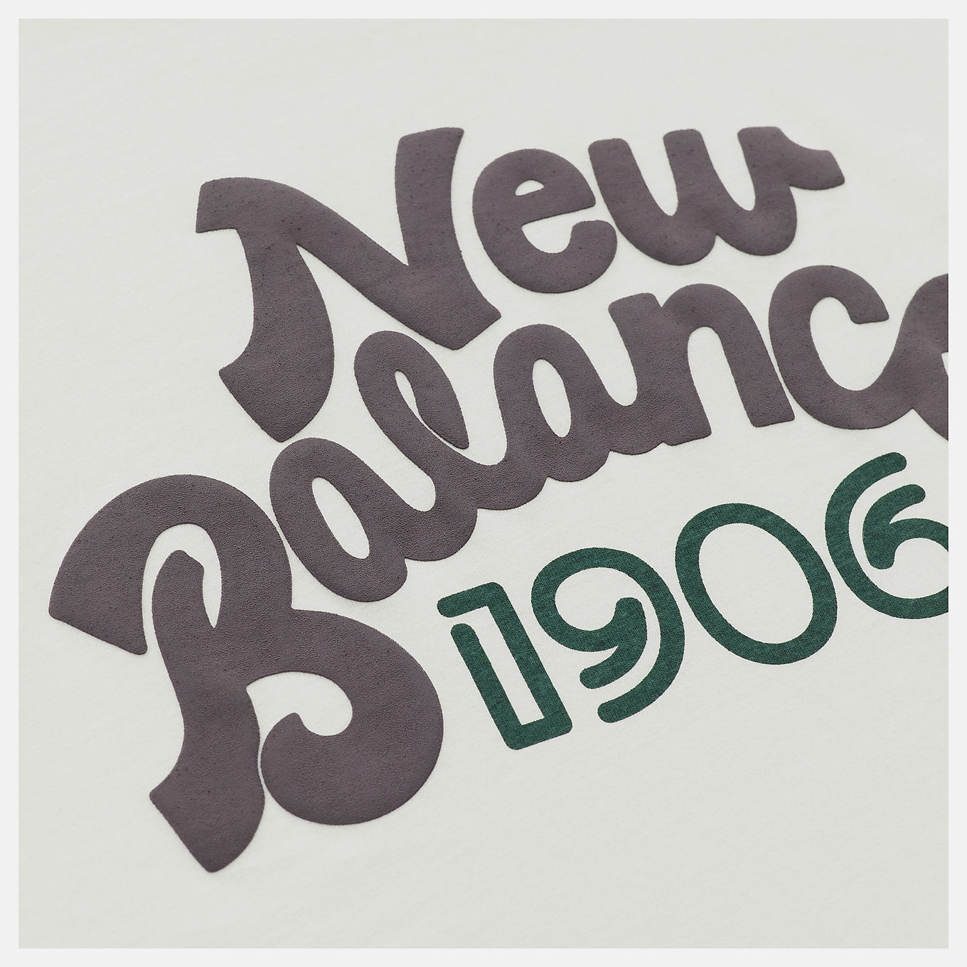 Made in USA New Balance Graphic T-Shirt featuring script wordmark and puff print 1906 graphic, Fall/Winter '24 collection.