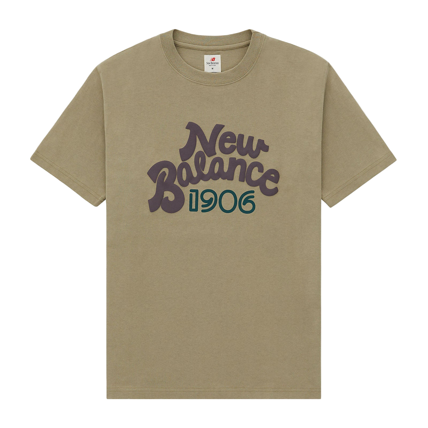 Made in USA New Balance Graphic T-Shirt featuring script wordmark and puff print 1906 graphic, Fall/Winter '24 collection.