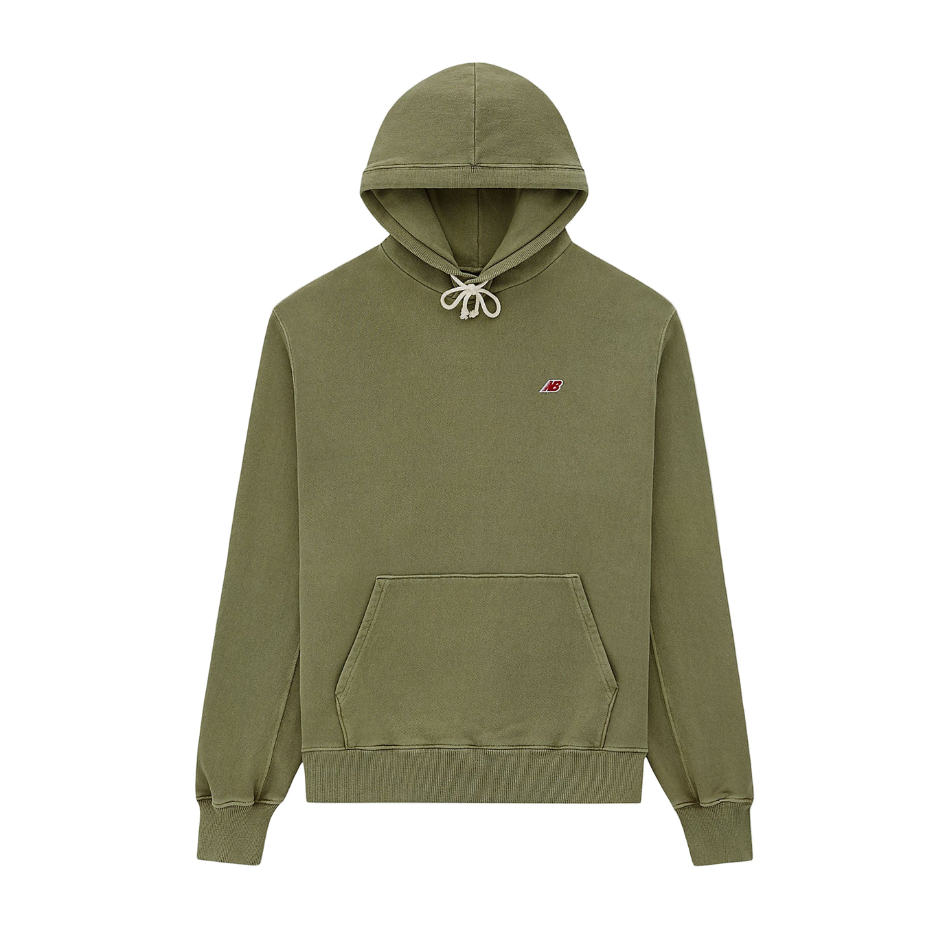 Made in USA Core Hoodie with French terry fabric, double-lined hood, embroidered patch logo, and vintage-inspired dyed wash treatment.