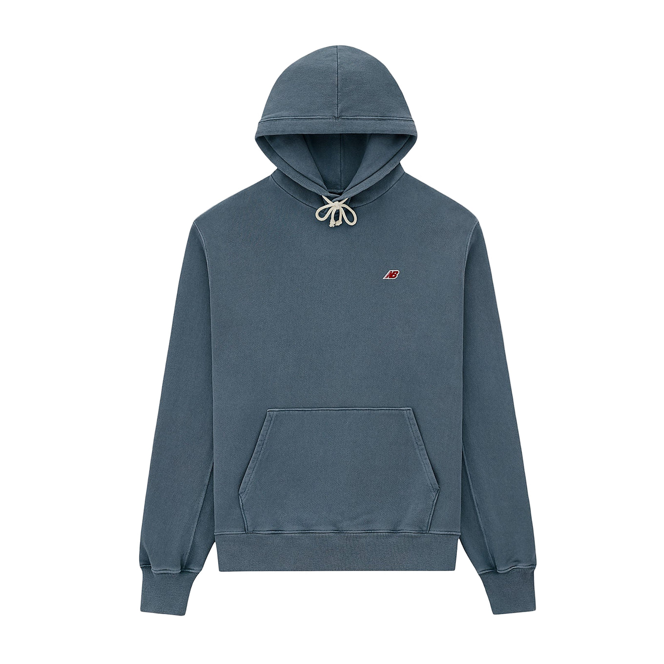 Made in USA Core Hoodie with French terry fabric, double-lined hood, embroidered patch logo, and vintage-inspired dyed wash treatment.