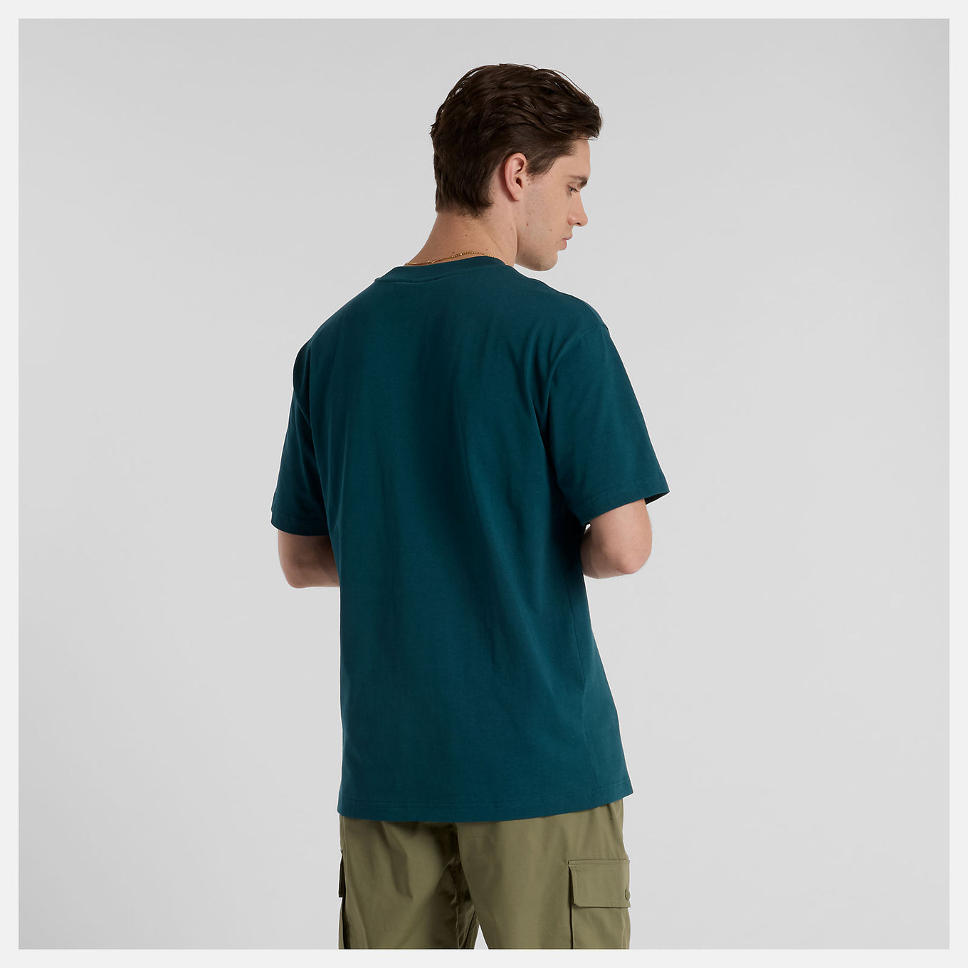 Debut x New Balance artist t-shirt with Greek architecture and basketball-inspired line drawings by Jorge Espinoza