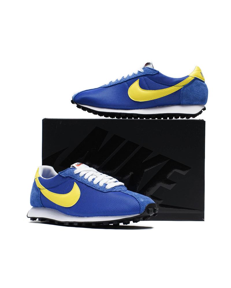 Nike LD-1000 retro running shoe in Game Royal and Opti Yellow with flared heel and Waffle sole