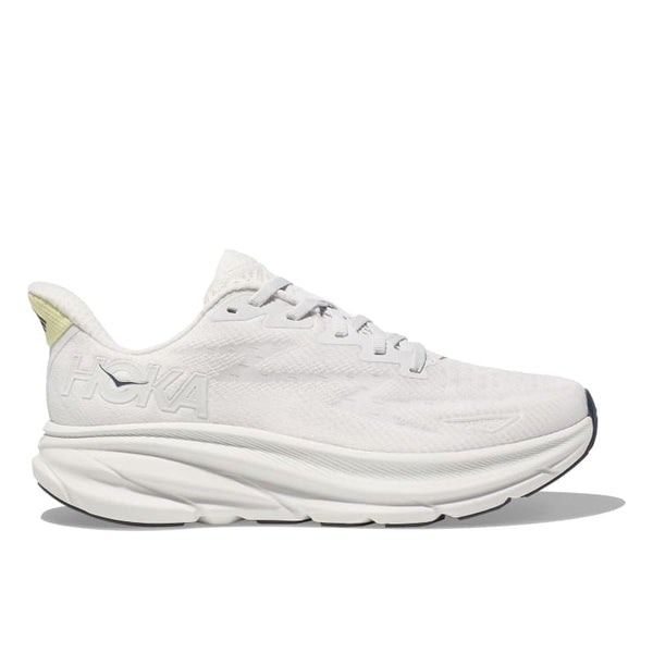 HOKA Clifton 9 running shoe with responsive foam, improved outsole, plusher heel, and streamlined tongue for enhanced comfort and performance.