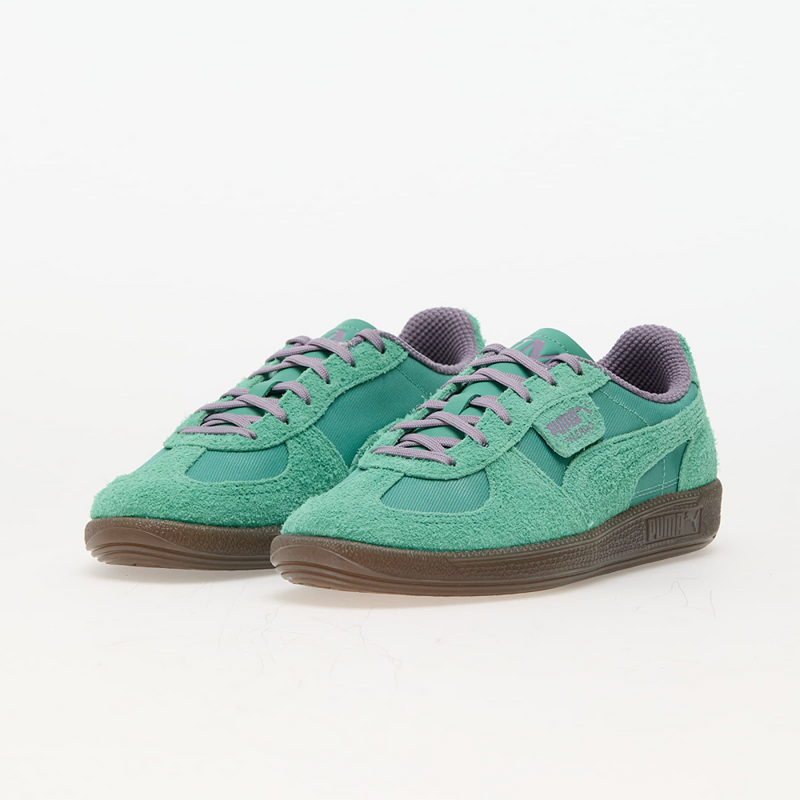 PUMA Palermo terrace shoe with suede base, leather formstrip, and foil-printed PUMA branding