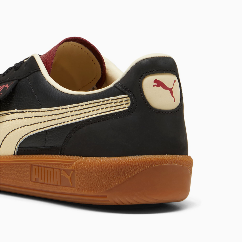 PUMA Palermo terrace shoe with suede base, leather formstrip, and foil-printed PUMA branding