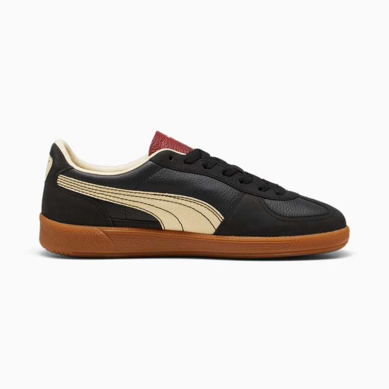 PUMA Palermo terrace shoe with suede base, leather formstrip, and foil-printed PUMA branding