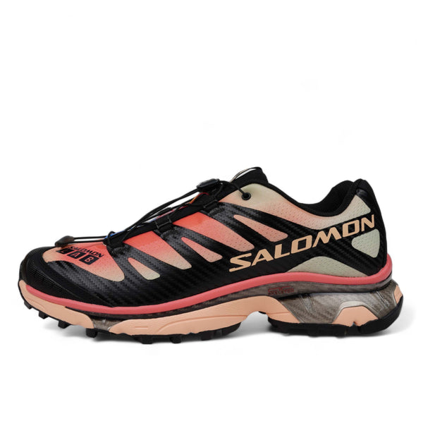 SALOMON XT-4 OG Aurora Borealis trail shoe with printed mesh upper, SensiFit™ synthetic/textile upper, Molded OrthoLite® sockliner, Quicklace™ lacing system, and Mud Contagrip® rubber outsole.