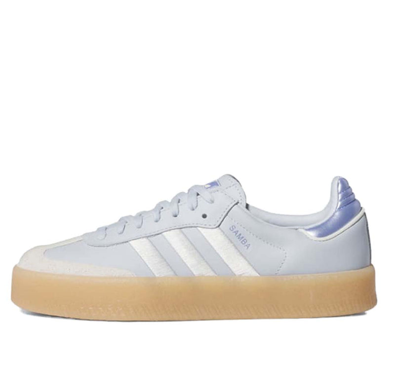 adidas Samba shoes with premium leather upper, embroidered 3-Stripes, metallic accents, and robust rubber outsole.